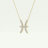 0.273 CT Round Lab-Grown Diamond Pisces Zodiac Necklace 2