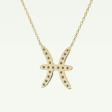 0.273 CT Round Lab-Grown Diamond Pisces Zodiac Necklace 4