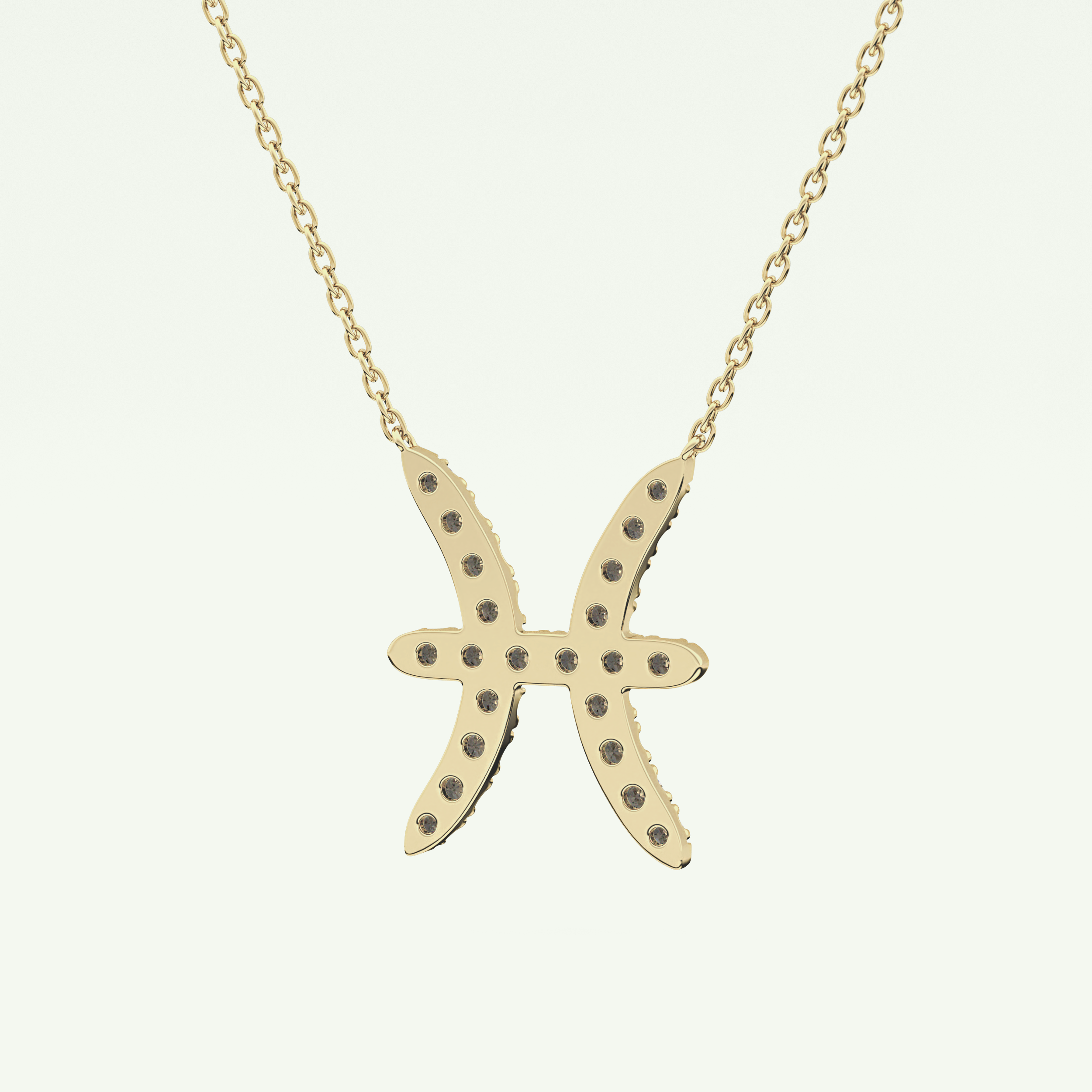 0.273 CT Round Lab-Grown Diamond Pisces Zodiac Necklace 4