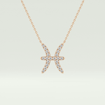 0.273 CT Round Lab-Grown Diamond Pisces Zodiac Necklace 5
