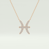 0.273 CT Round Lab-Grown Diamond Pisces Zodiac Necklace 5