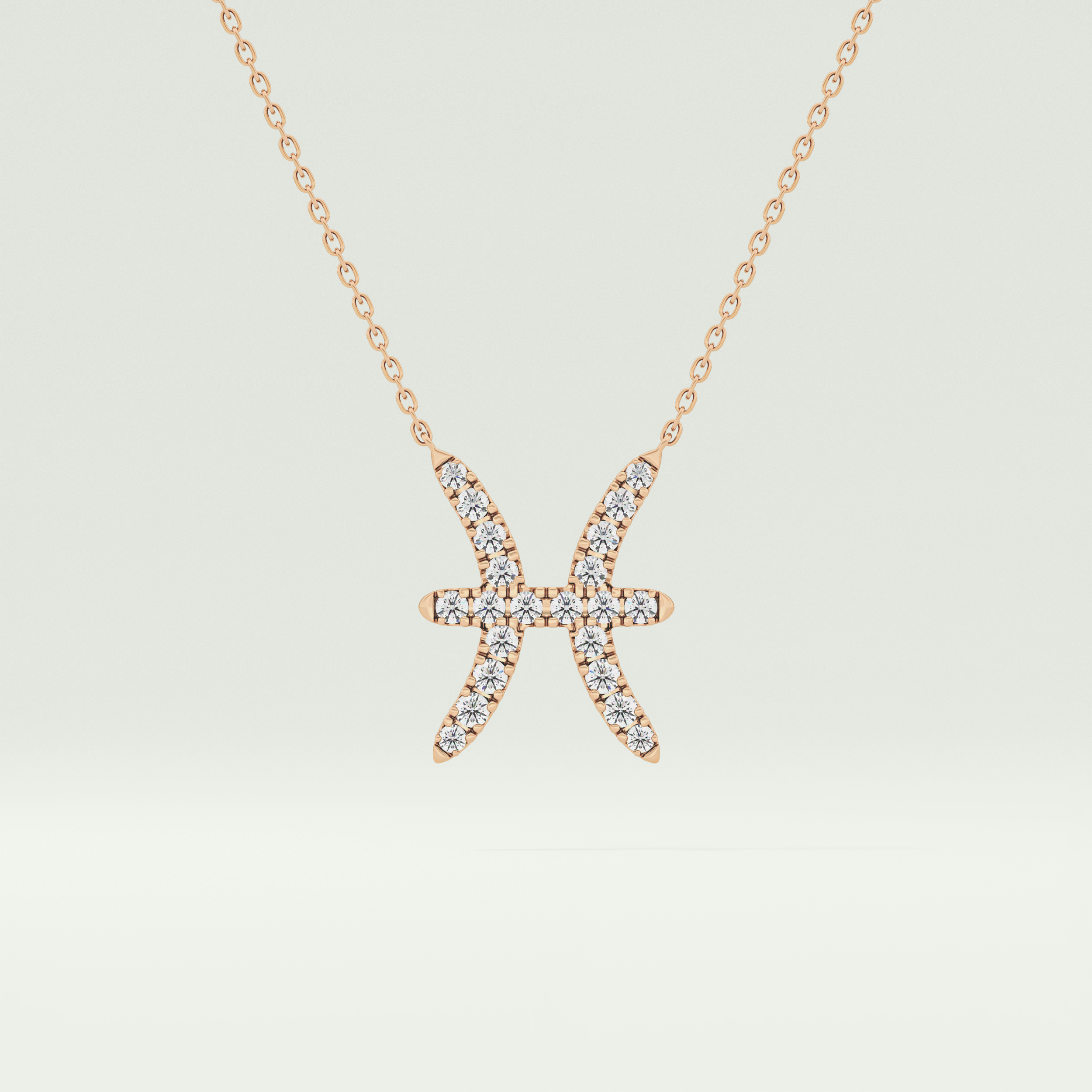 0.273 CT Round Lab-Grown Diamond Pisces Zodiac Necklace 5