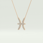 0.273 CT Round Lab-Grown Diamond Pisces Zodiac Necklace 6