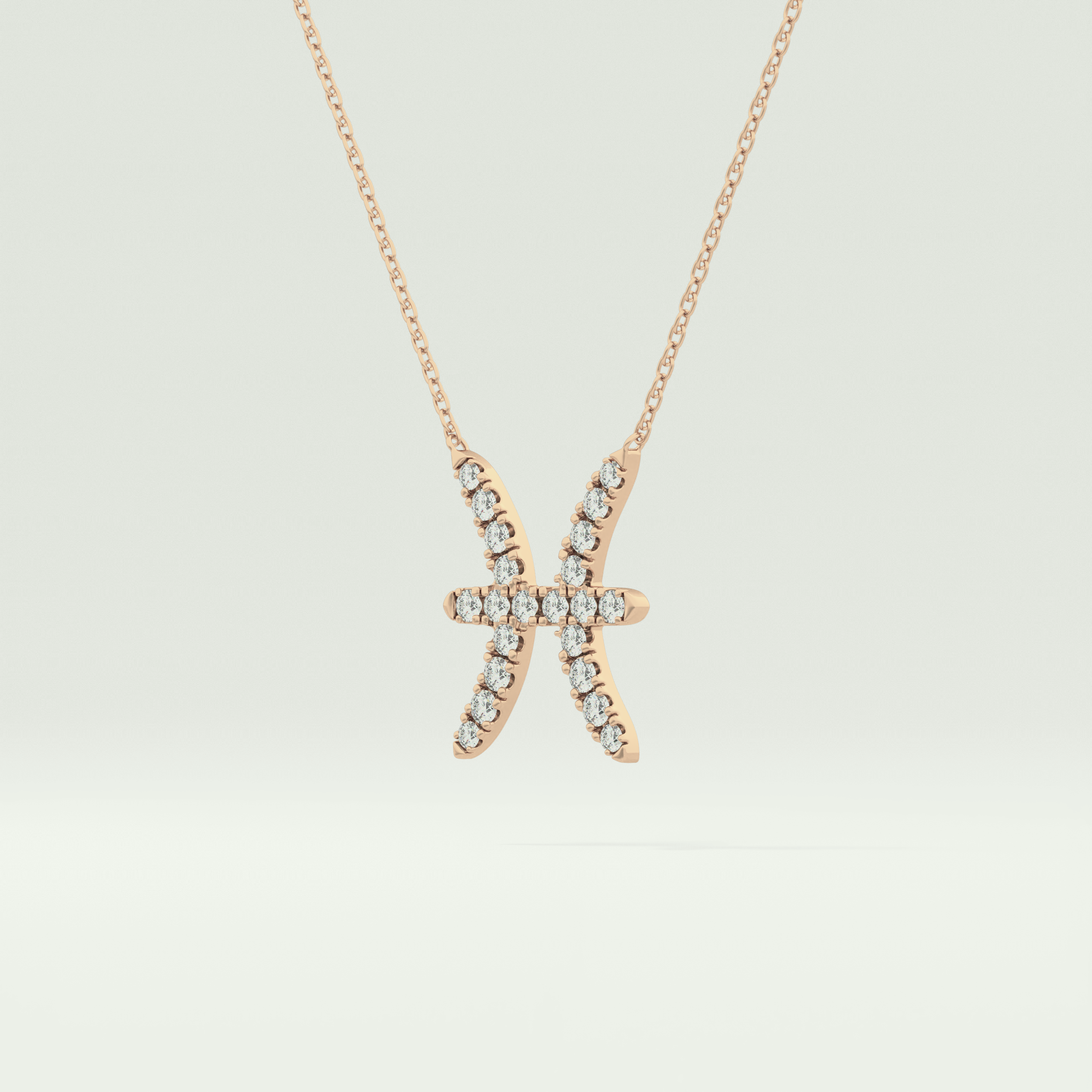 0.273 CT Round Lab-Grown Diamond Pisces Zodiac Necklace 6