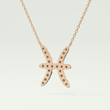 0.273 CT Round Lab-Grown Diamond Pisces Zodiac Necklace 8