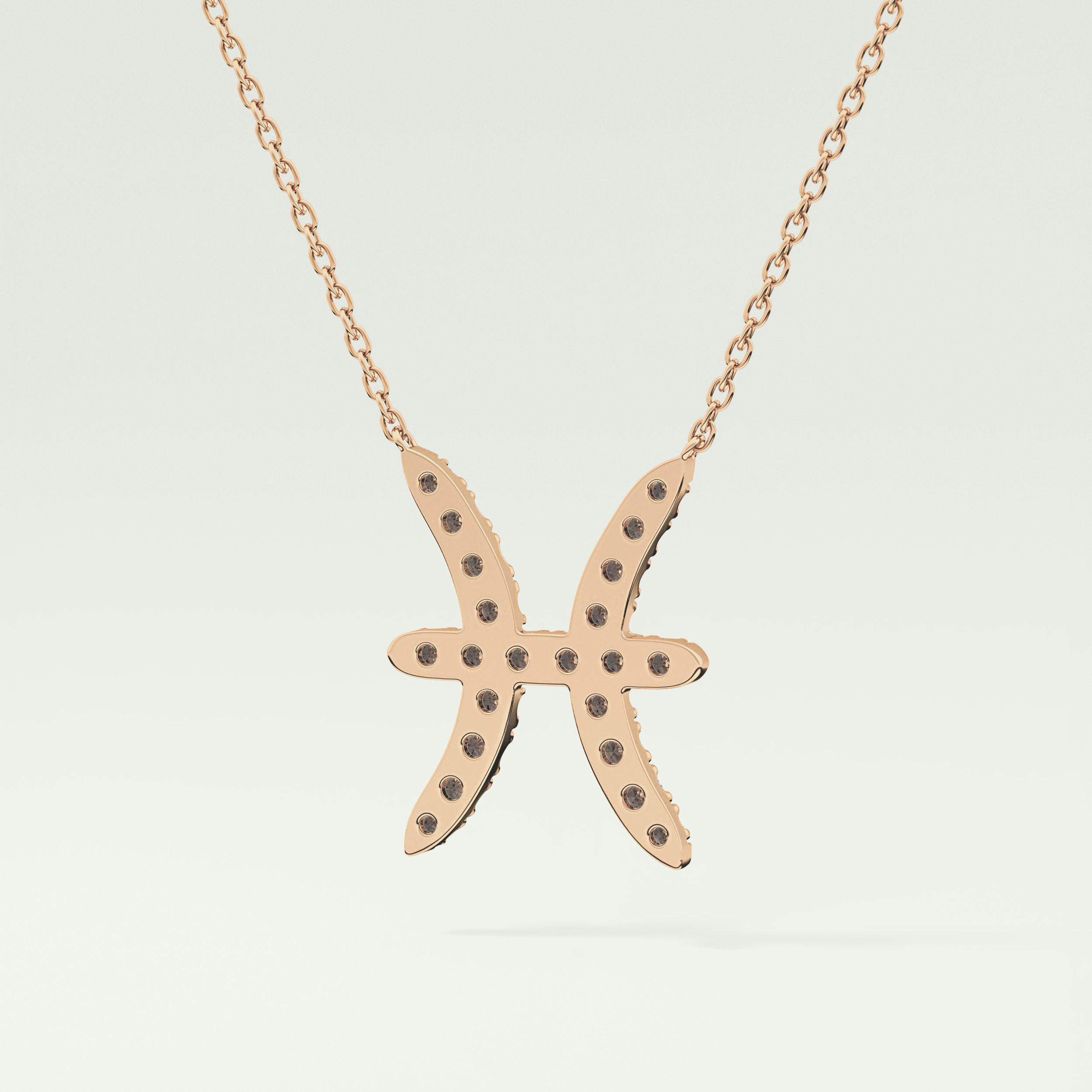 0.273 CT Round Lab-Grown Diamond Pisces Zodiac Necklace 8