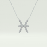 0.273 CT Round Lab-Grown Diamond Pisces Zodiac Necklace 9