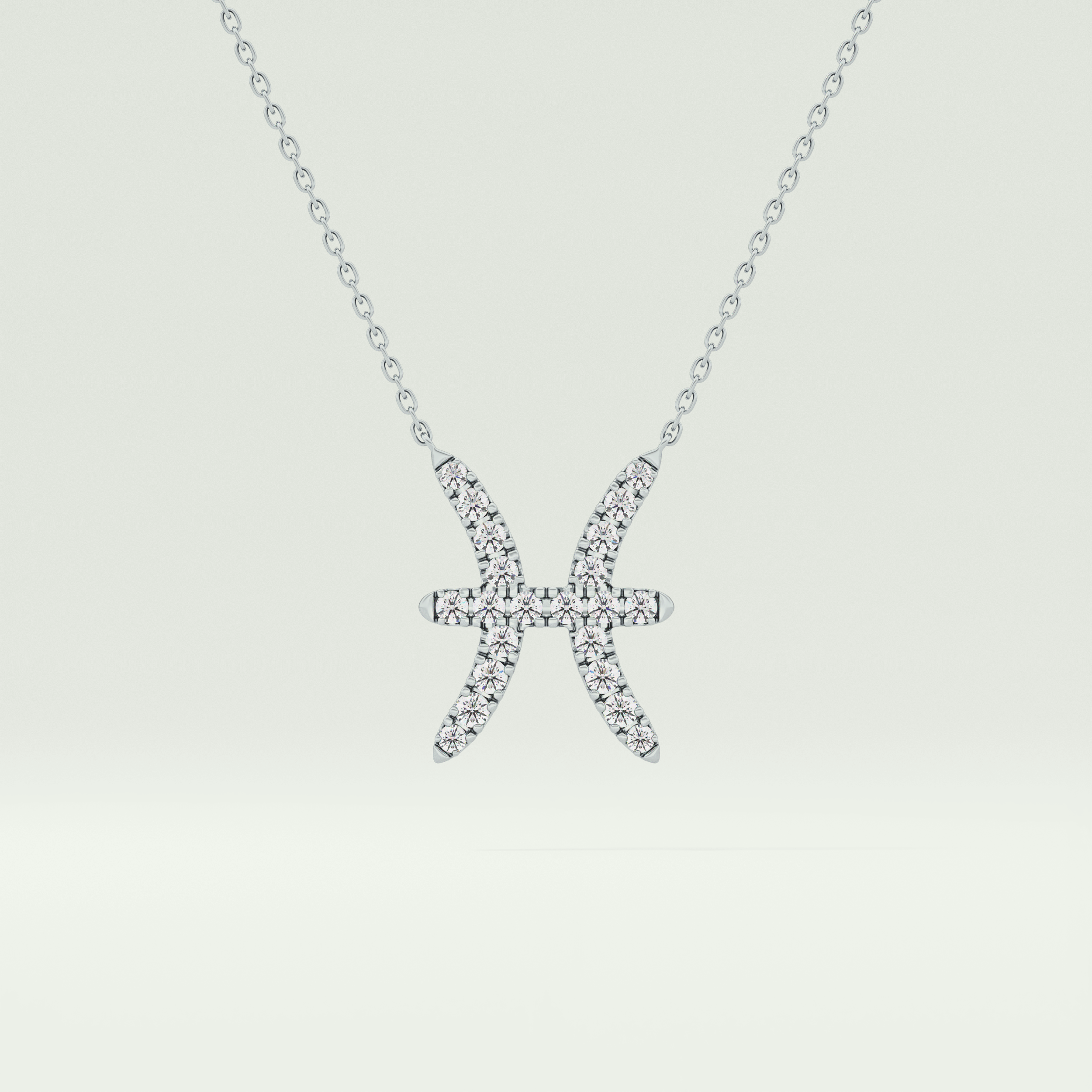 0.273 CT Round Lab-Grown Diamond Pisces Zodiac Necklace 9