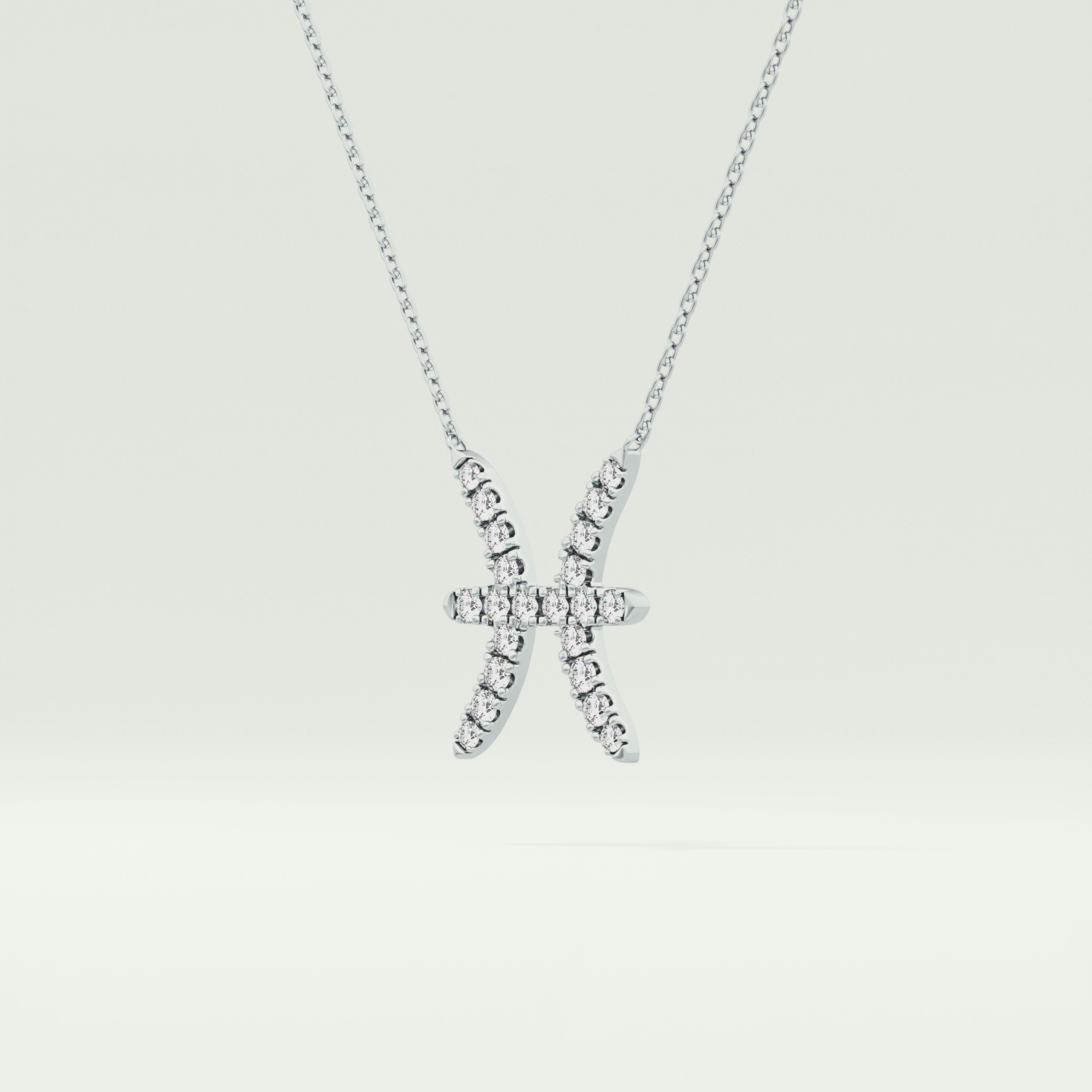 0.273 CT Round Lab-Grown Diamond Pisces Zodiac Necklace 10