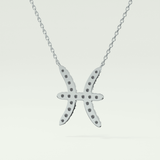 0.273 CT Round Lab-Grown Diamond Pisces Zodiac Necklace 12