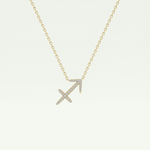 0.273 CT Round Lab-Grown Diamond Sagittarius Zodiac Necklace 1