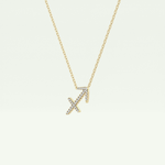 0.273 CT Round Lab-Grown Diamond Sagittarius Zodiac Necklace 2
