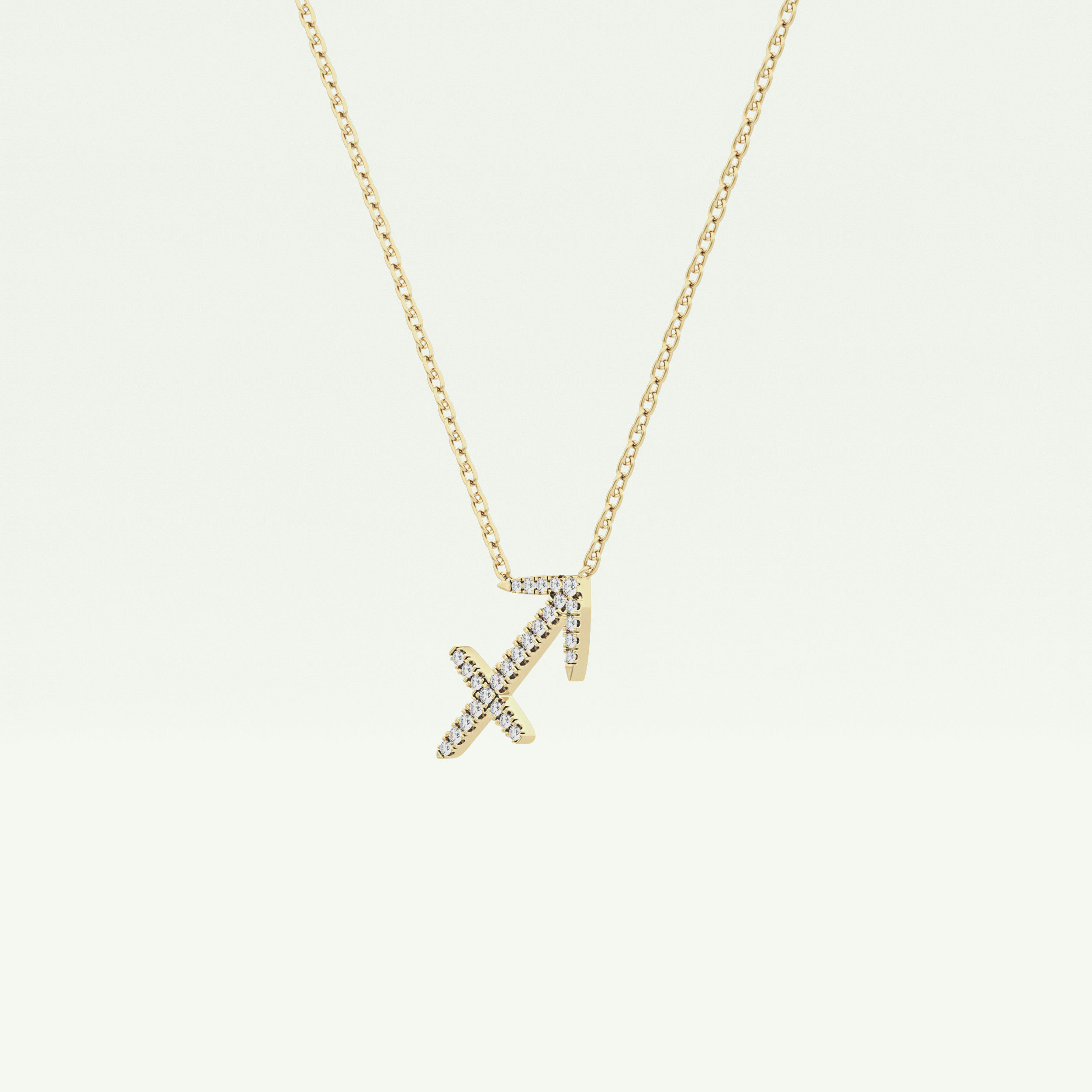 0.273 CT Round Lab-Grown Diamond Sagittarius Zodiac Necklace 2