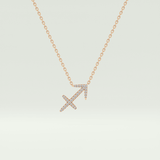 0.273 CT Round Lab-Grown Diamond Sagittarius Zodiac Necklace 7