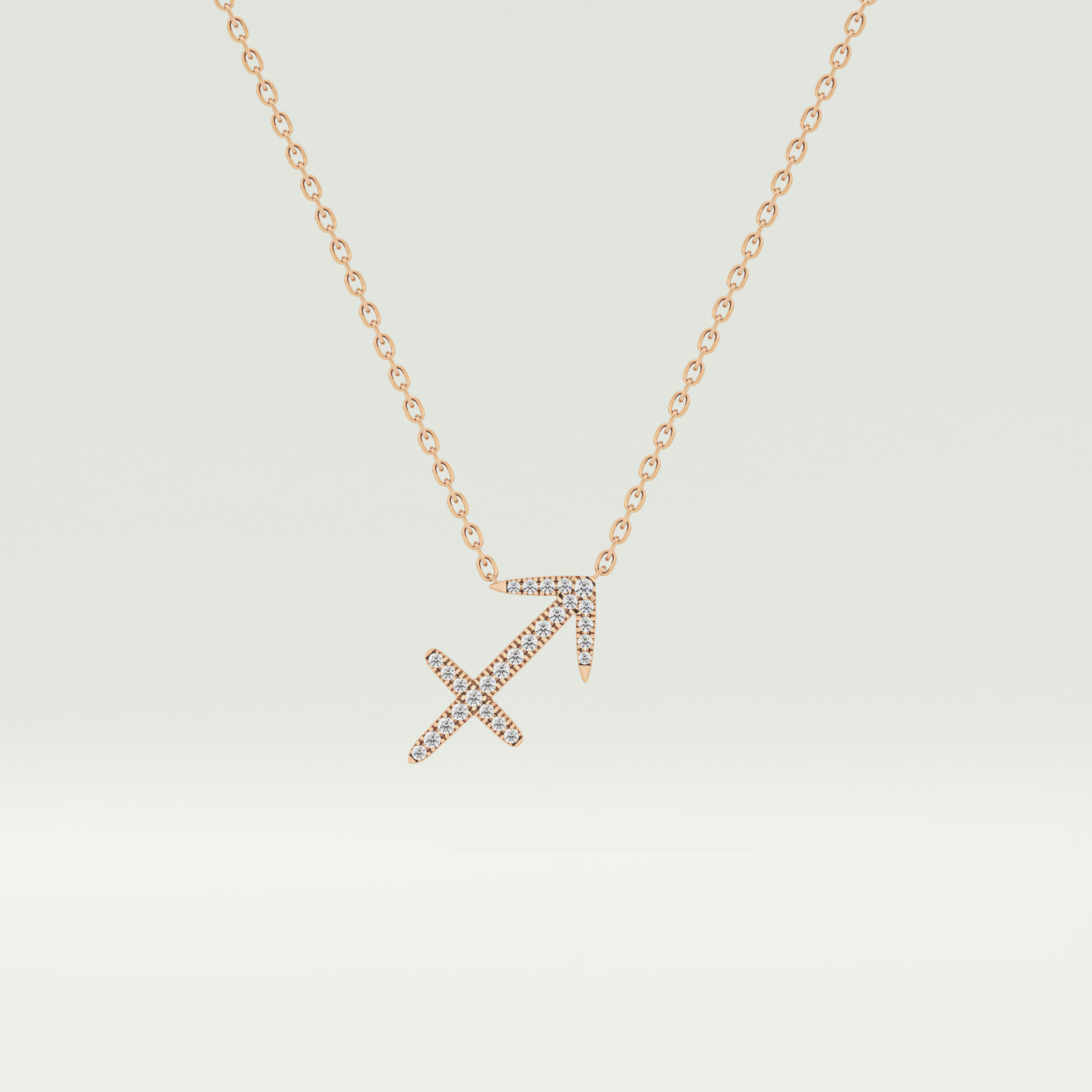0.273 CT Round Lab-Grown Diamond Sagittarius Zodiac Necklace 7