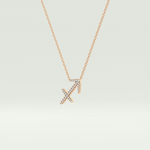 0.273 CT Round Lab-Grown Diamond Sagittarius Zodiac Necklace 8
