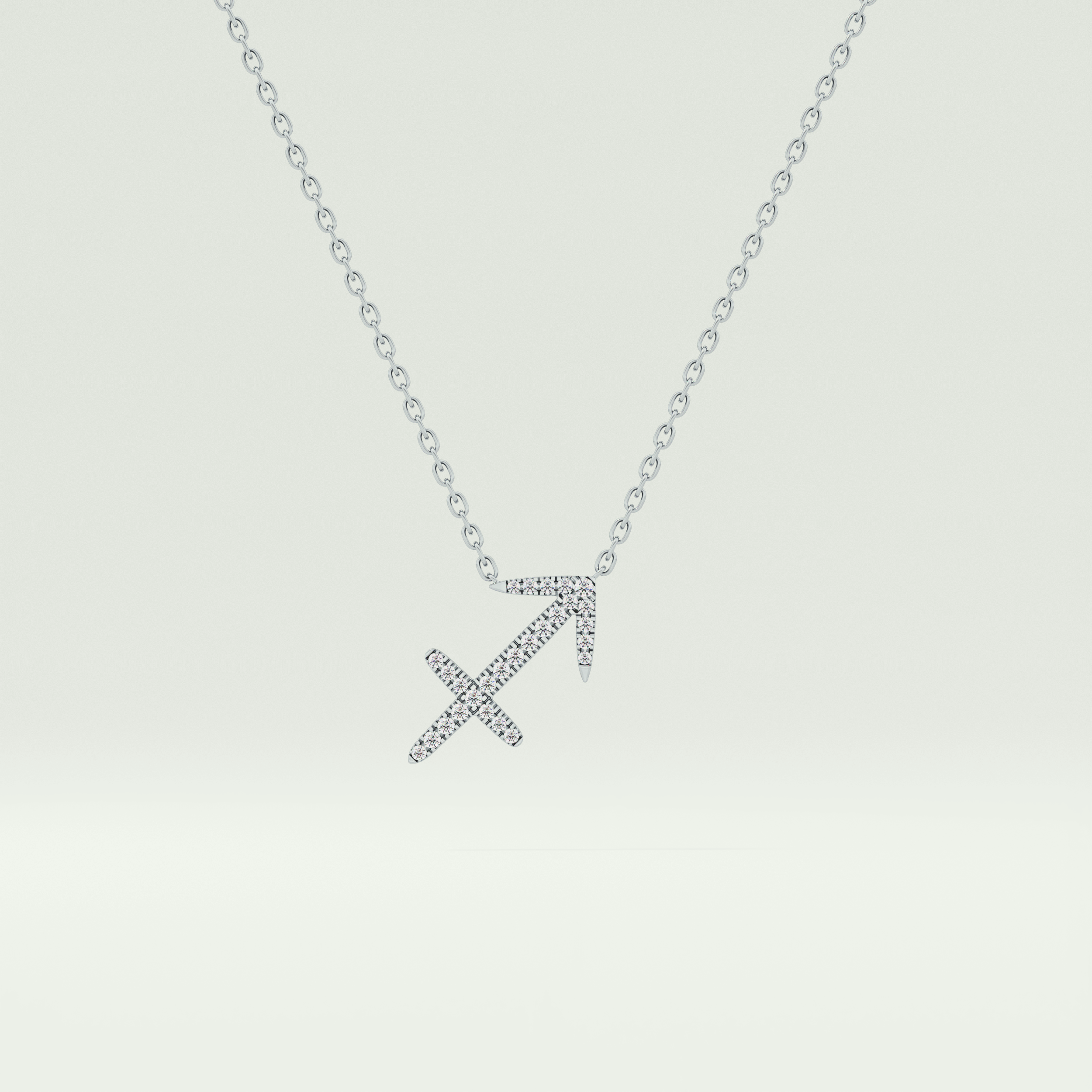 0.273 CT Round Lab-Grown Diamond Sagittarius Zodiac Necklace 13