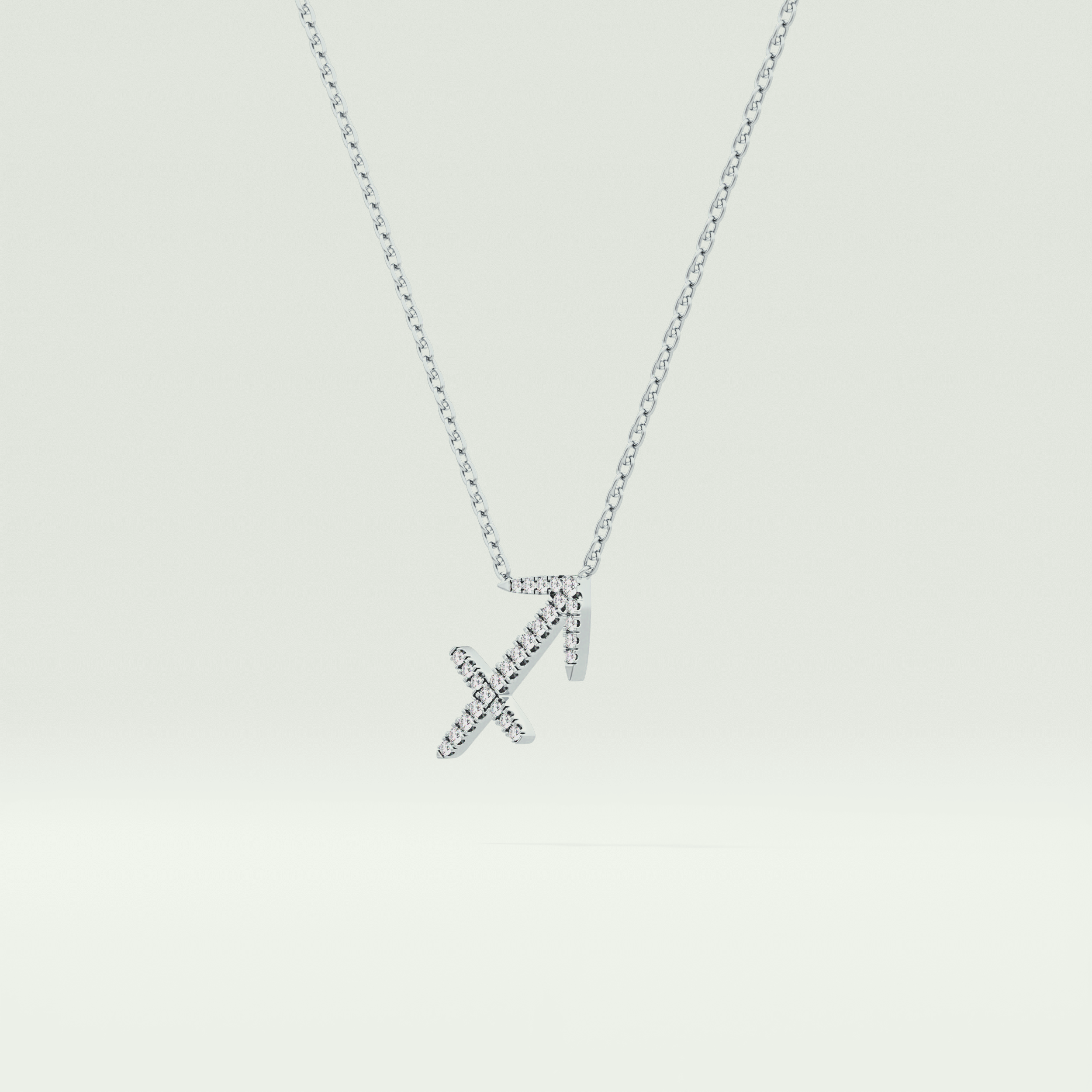 0.273 CT Round Lab-Grown Diamond Sagittarius Zodiac Necklace 14