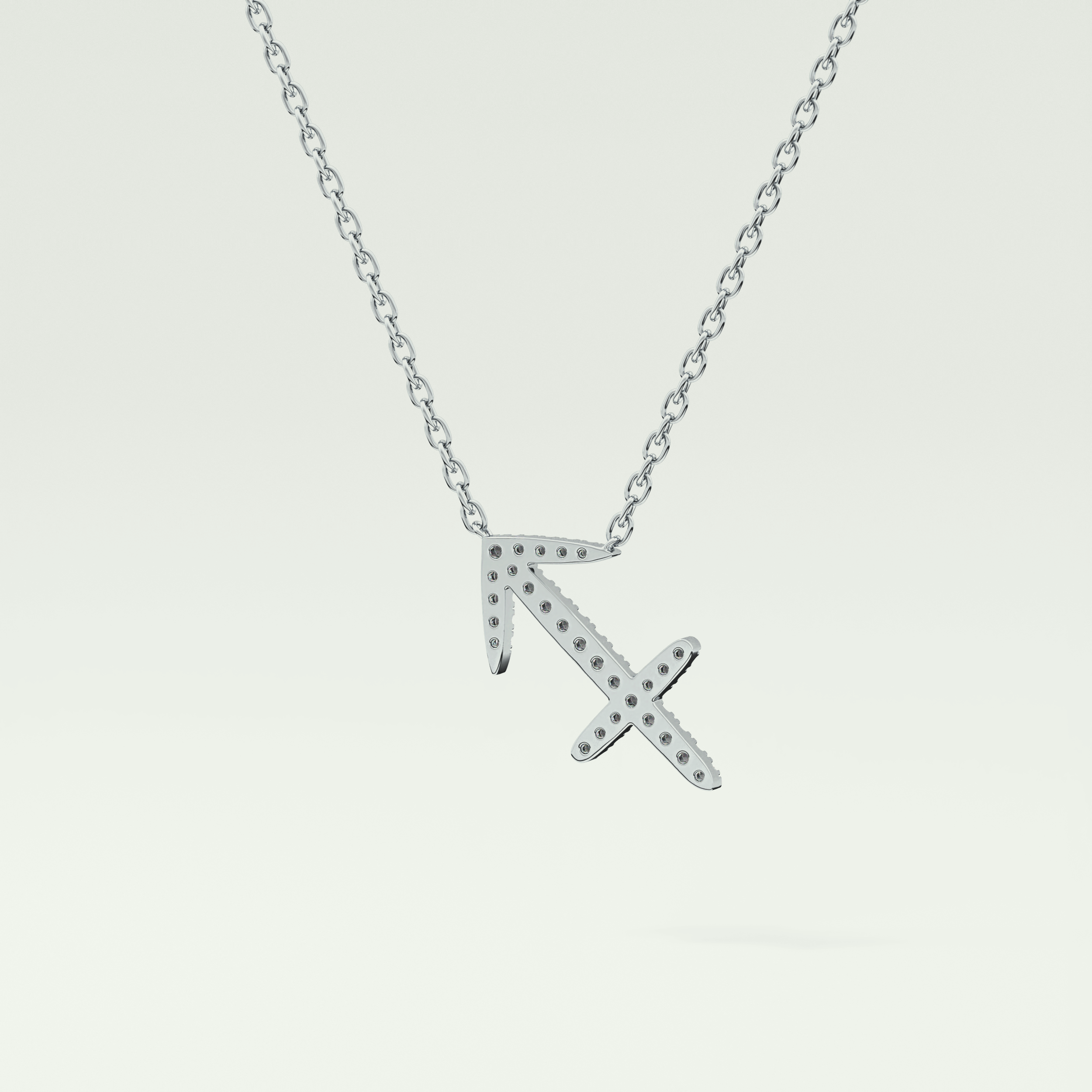 0.273 CT Round Lab-Grown Diamond Sagittarius Zodiac Necklace 17