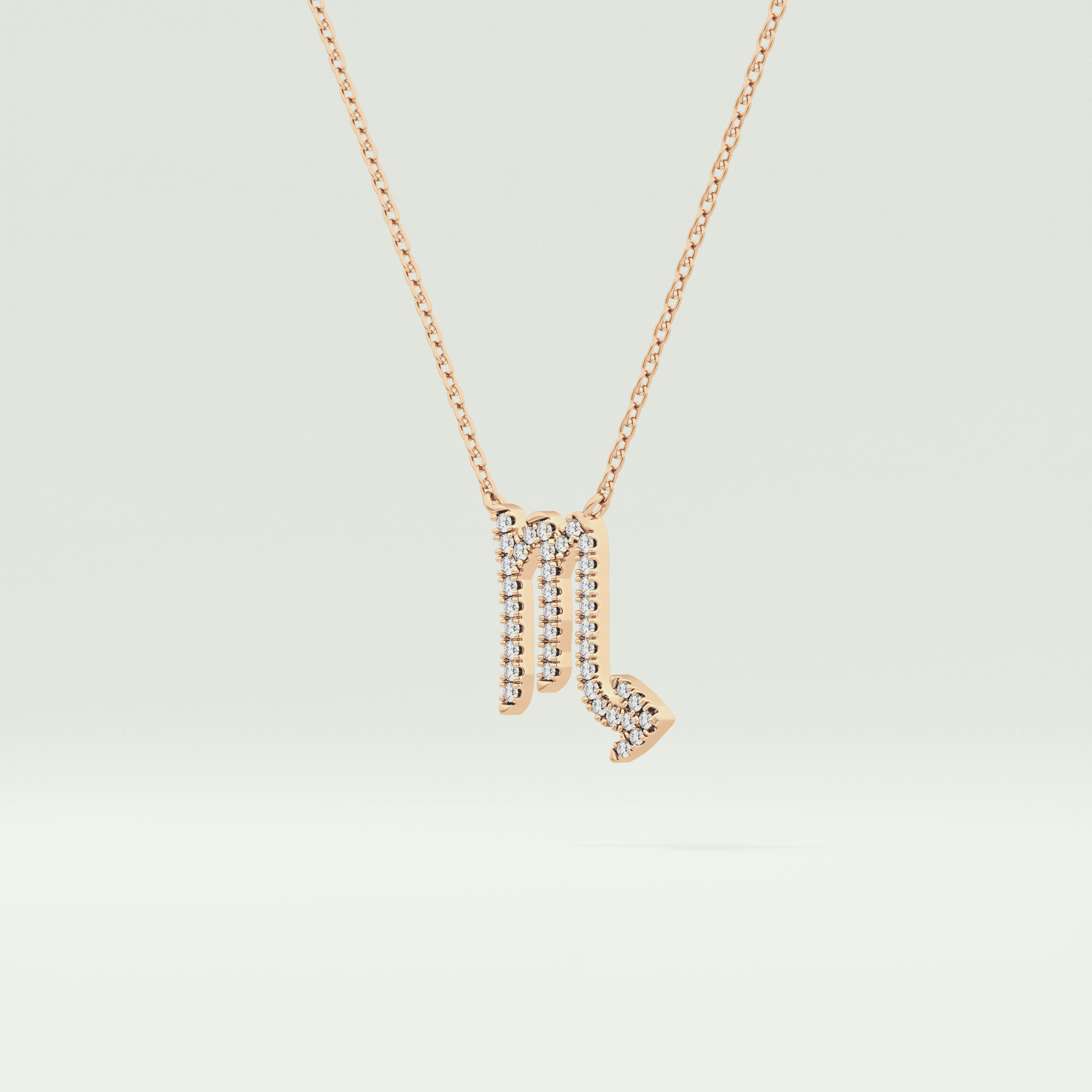 0.093 CT Round Lab-Grown Diamond Virgo Zodiac Necklace 7