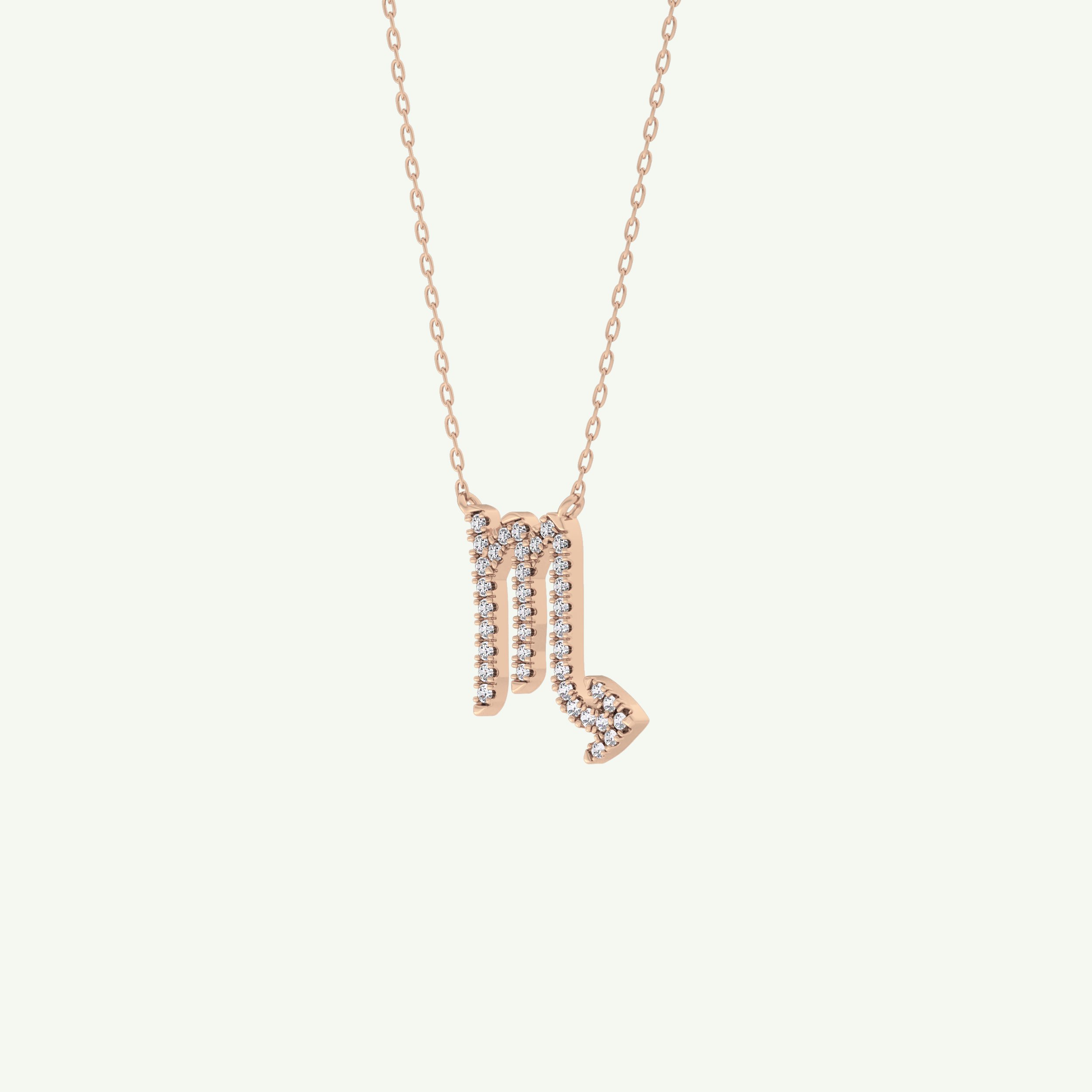 0.093 CT Round Lab-Grown Diamond Virgo Zodiac Necklace 9