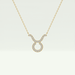 0.12 CT Round Lab-Grown Diamond Taurus Zodiac Necklace 1