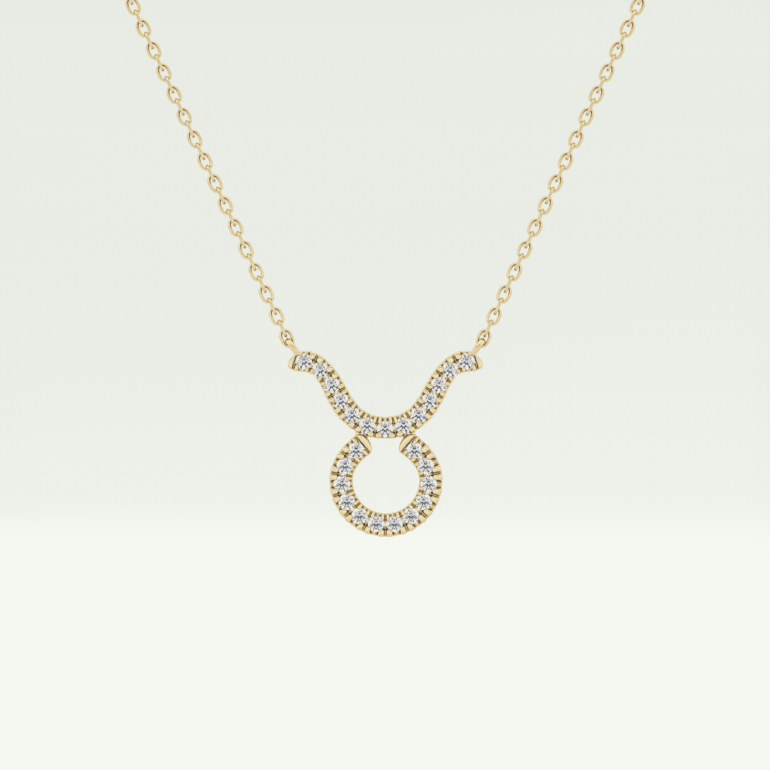0.12 CT Round Lab-Grown Diamond Taurus Zodiac Necklace 1