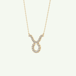 0.12 CT Round Lab-Grown Diamond Taurus Zodiac Necklace 3