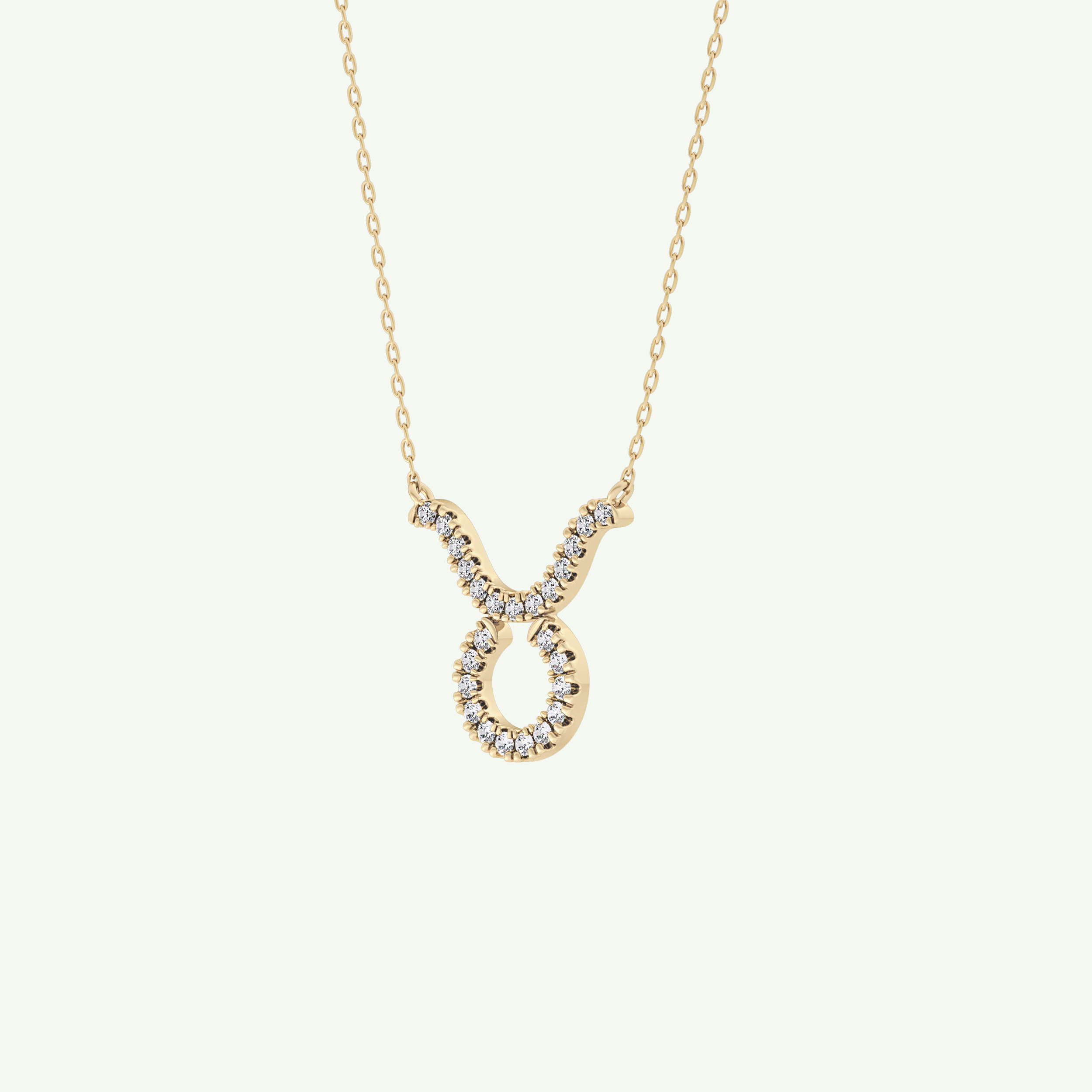 0.12 CT Round Lab-Grown Diamond Taurus Zodiac Necklace 3