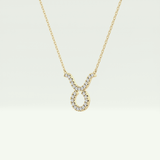 0.12 CT Round Lab-Grown Diamond Taurus Zodiac Necklace 2