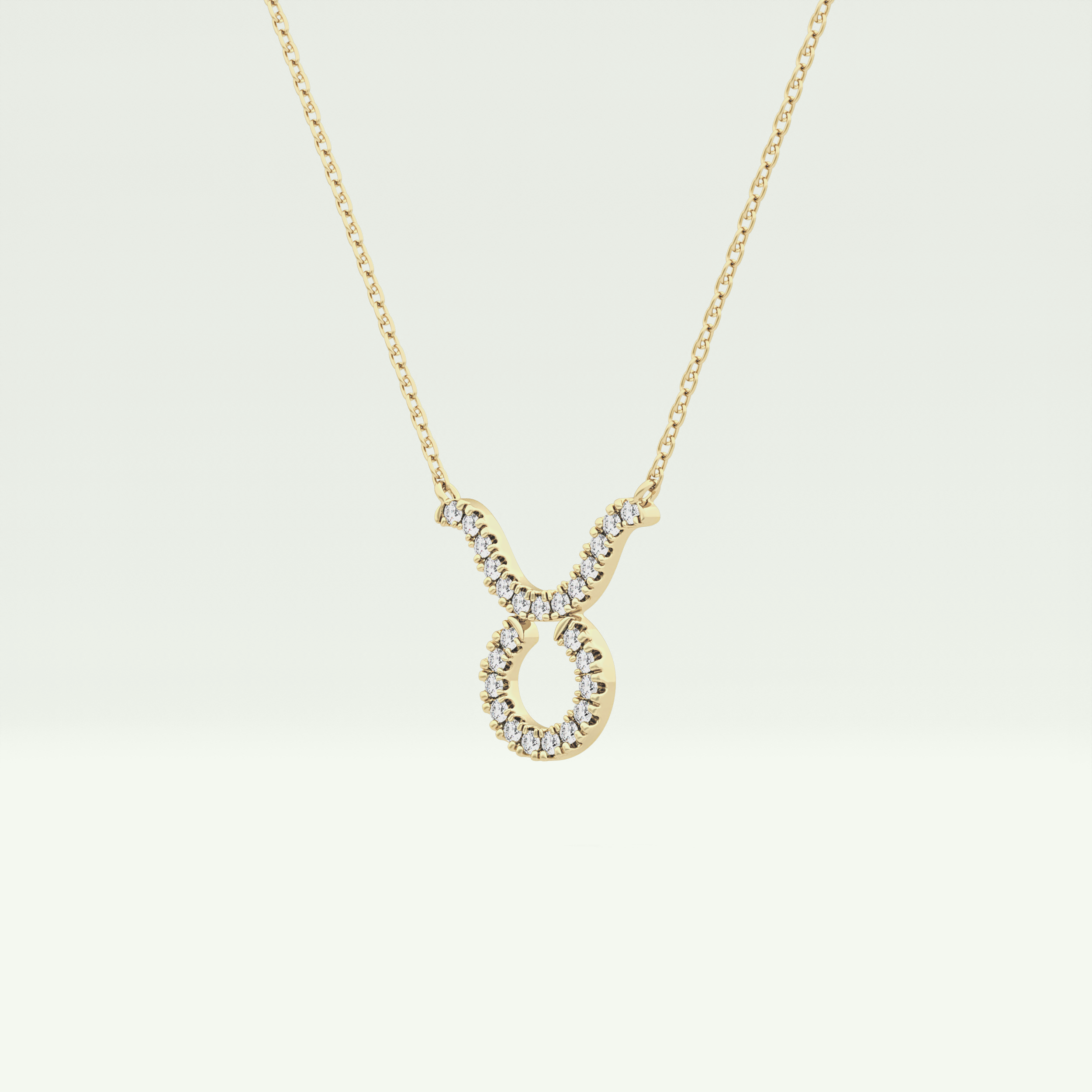 0.12 CT Round Lab-Grown Diamond Taurus Zodiac Necklace 2