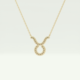 0.12 CT Round Lab-Grown Diamond Taurus Zodiac Necklace 5