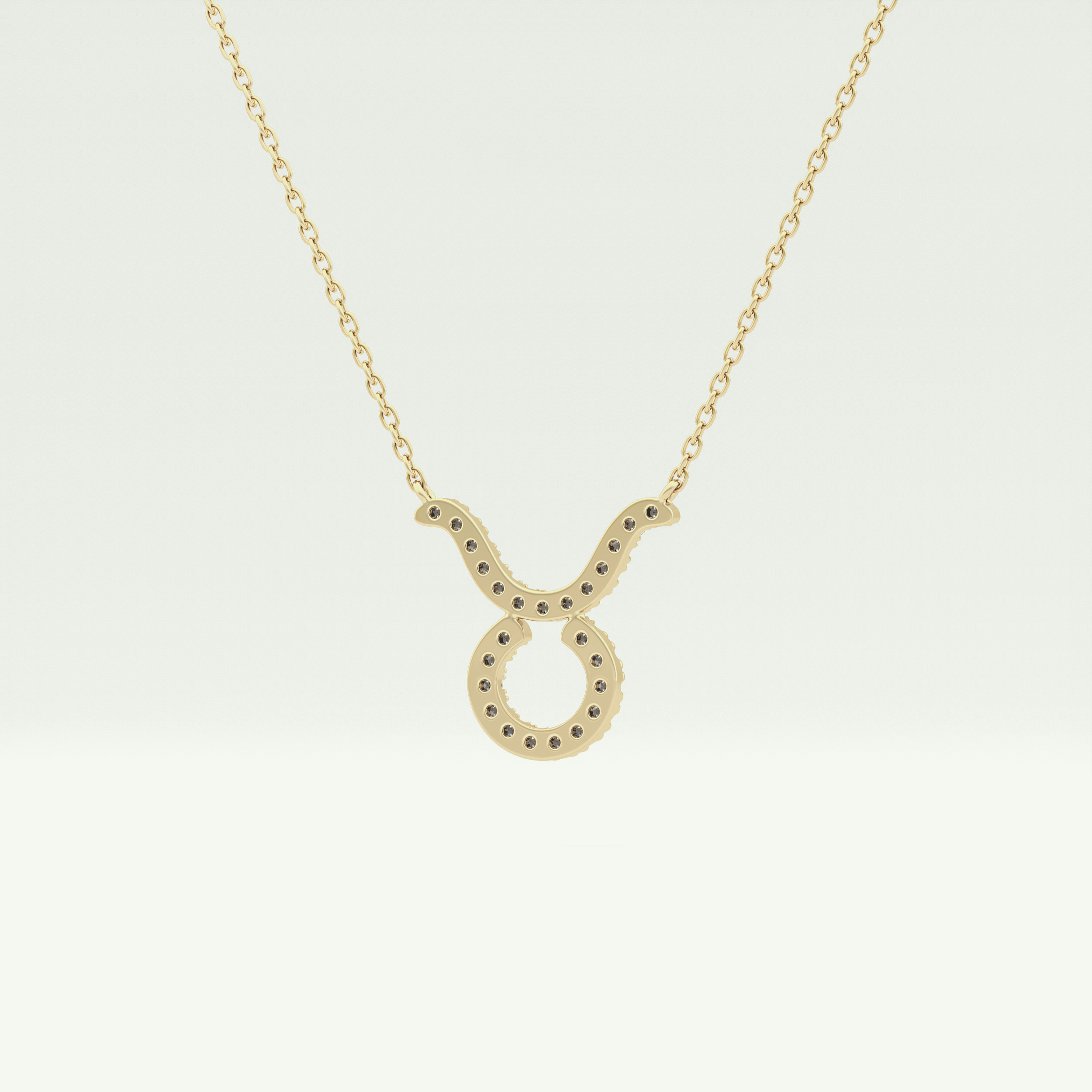 0.12 CT Round Lab-Grown Diamond Taurus Zodiac Necklace 5