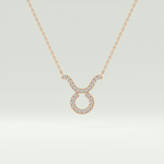 0.12 CT Round Lab-Grown Diamond Taurus Zodiac Necklace 6