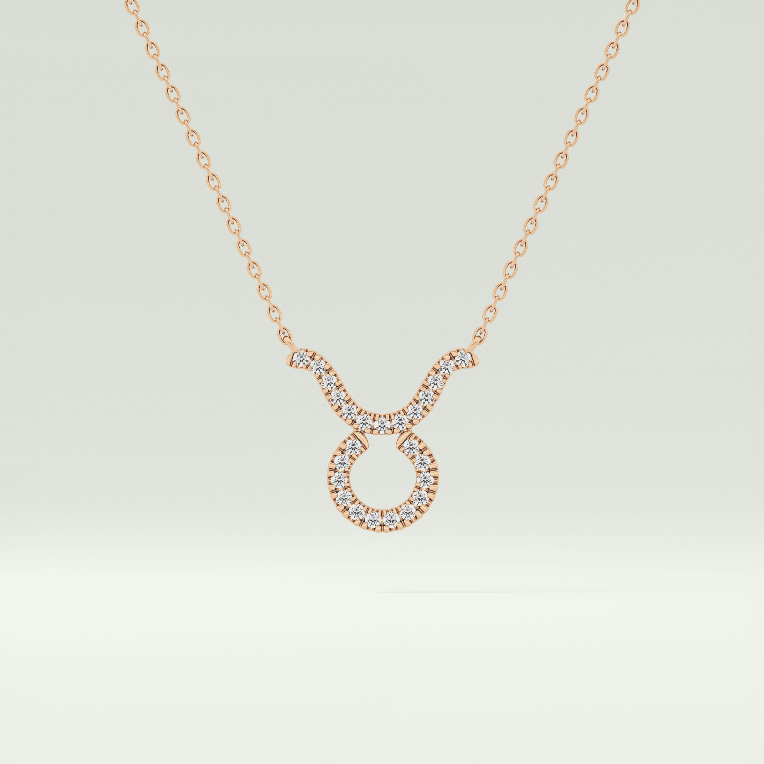 0.12 CT Round Lab-Grown Diamond Taurus Zodiac Necklace 6