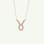 0.12 CT Round Lab-Grown Diamond Taurus Zodiac Necklace 8