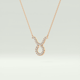 0.12 CT Round Lab-Grown Diamond Taurus Zodiac Necklace 7