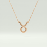 0.12 CT Round Lab-Grown Diamond Taurus Zodiac Necklace 10