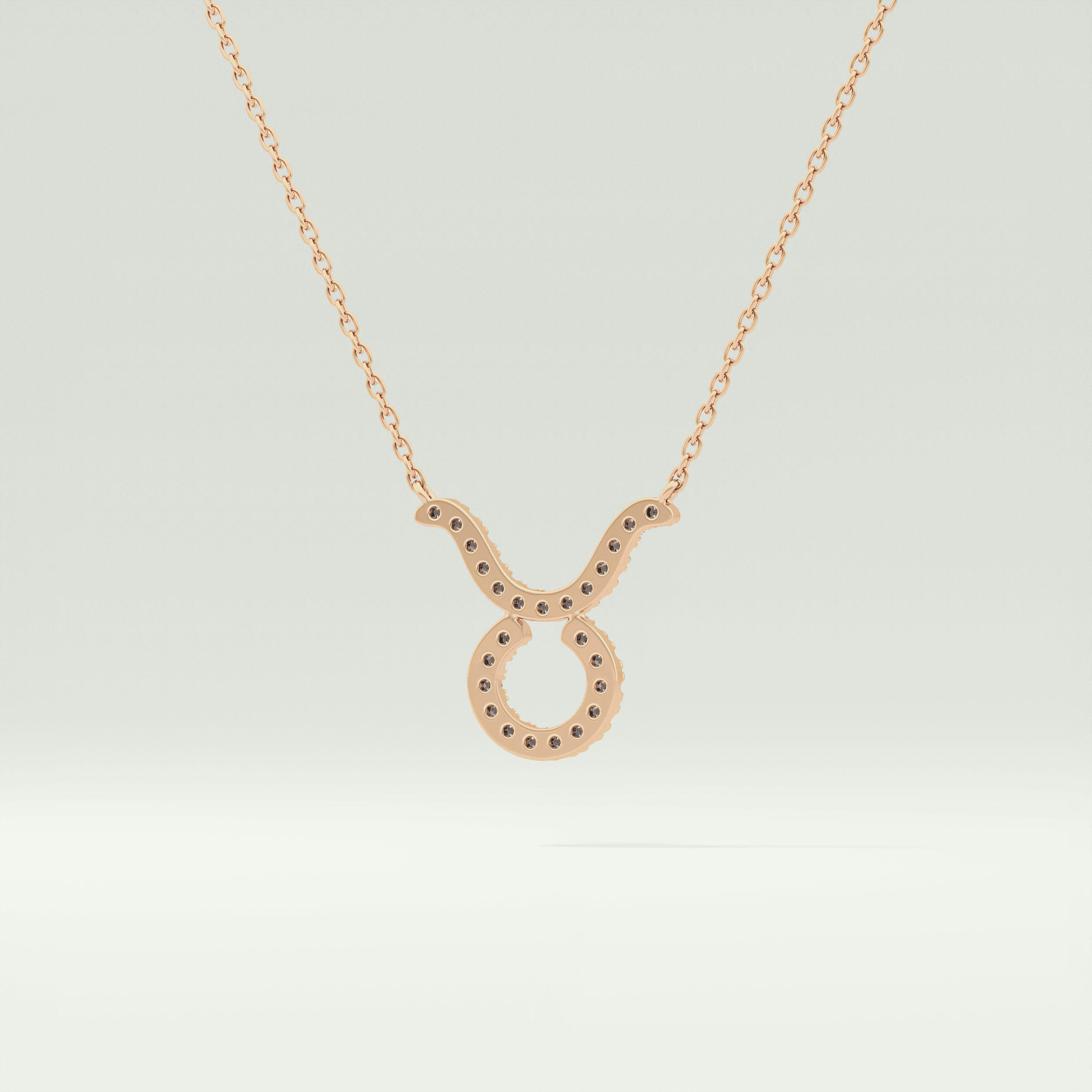 0.12 CT Round Lab-Grown Diamond Taurus Zodiac Necklace 10