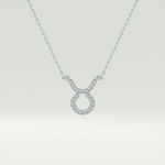 0.12 CT Round Lab-Grown Diamond Taurus Zodiac Necklace 11