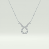 0.12 CT Round Lab-Grown Diamond Taurus Zodiac Necklace 11