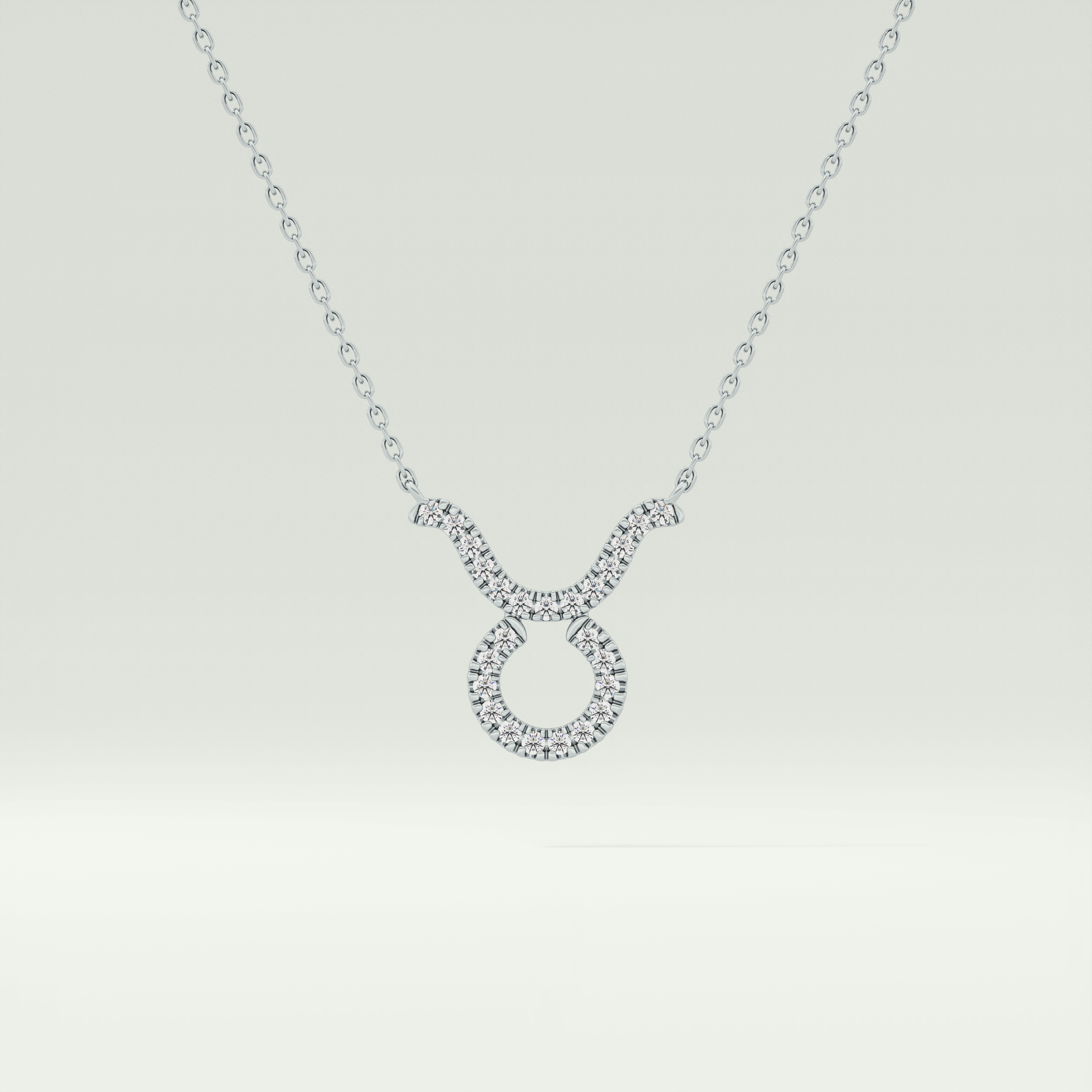 0.12 CT Round Lab-Grown Diamond Taurus Zodiac Necklace 11