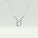 0.12 CT Round Lab-Grown Diamond Taurus Zodiac Necklace 15
