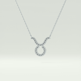 0.12 CT Round Lab-Grown Diamond Taurus Zodiac Necklace 15