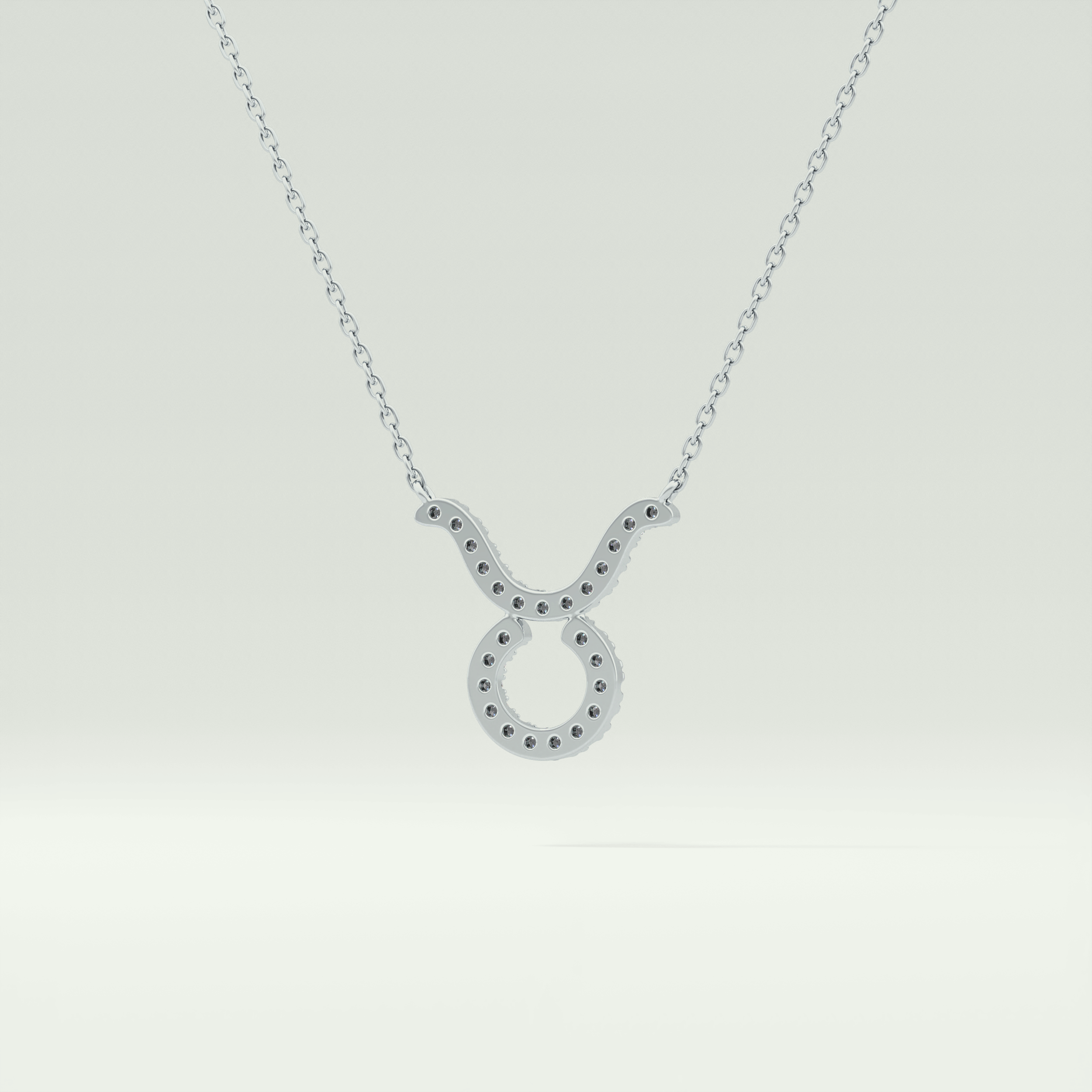 0.12 CT Round Lab-Grown Diamond Taurus Zodiac Necklace 15