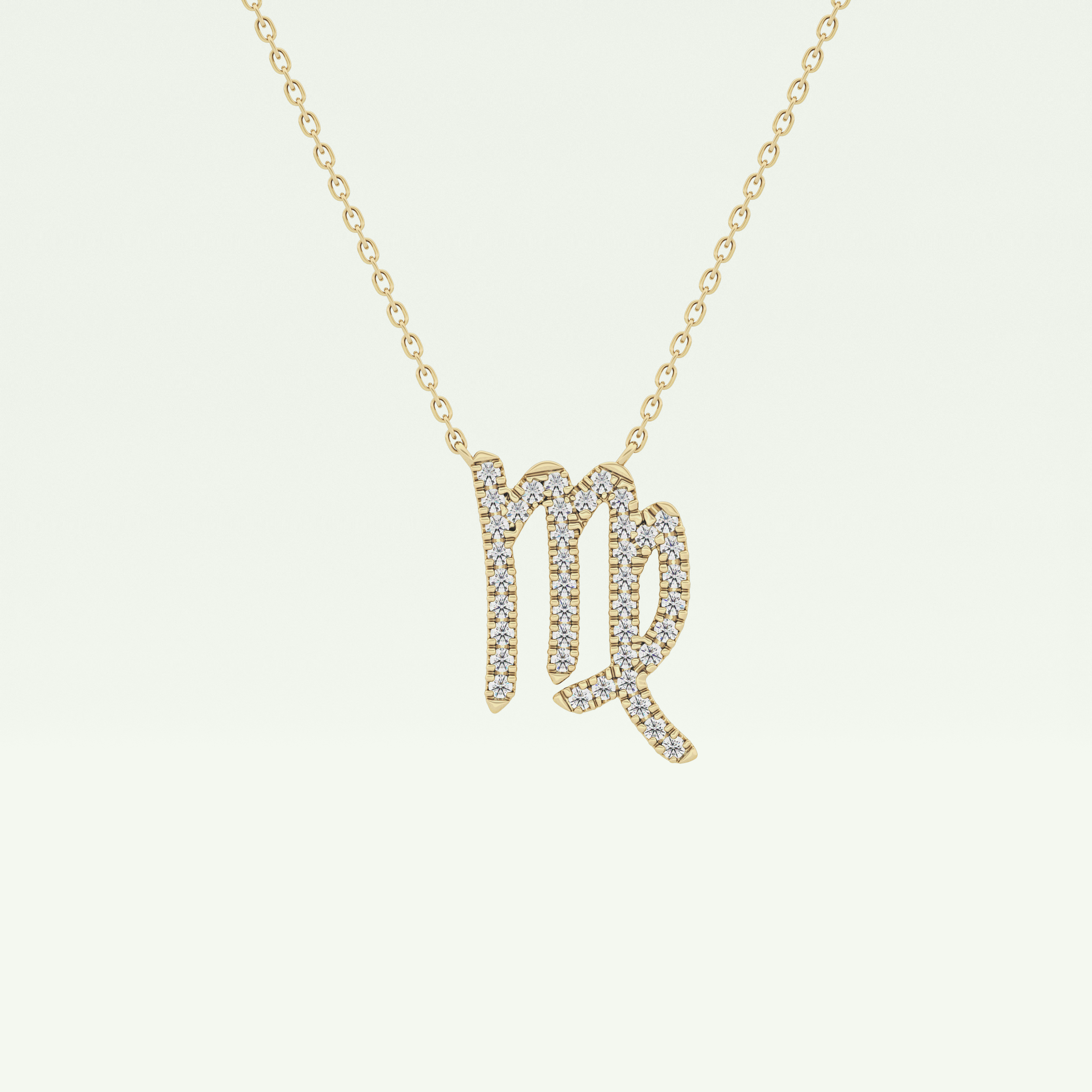 0.204 CT Round Lab-Grown Diamond Virgo Zodiac Necklace 1