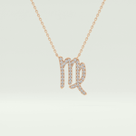 0.204 CT Round Lab-Grown Diamond Virgo Zodiac Necklace 6