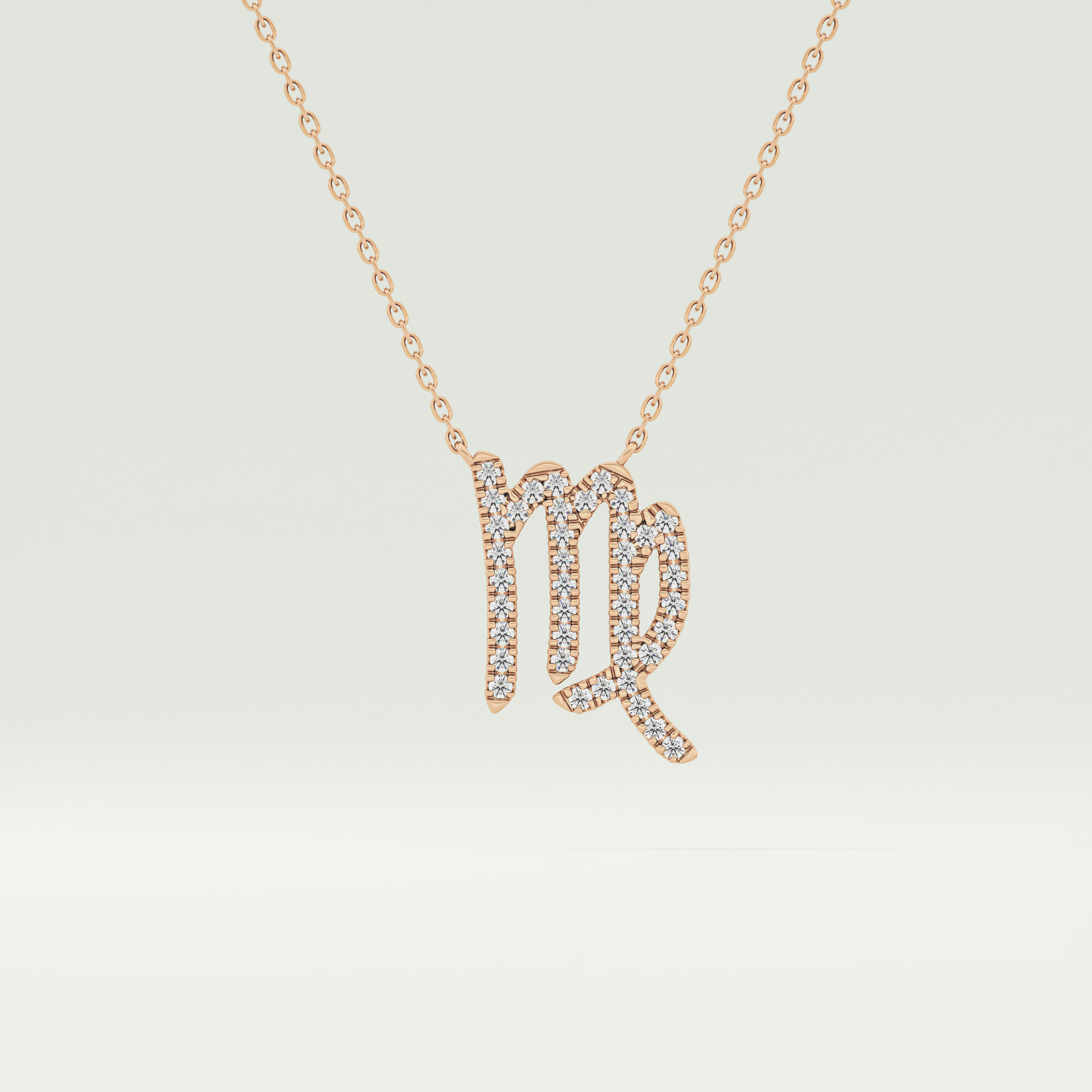 0.204 CT Round Lab-Grown Diamond Virgo Zodiac Necklace 6