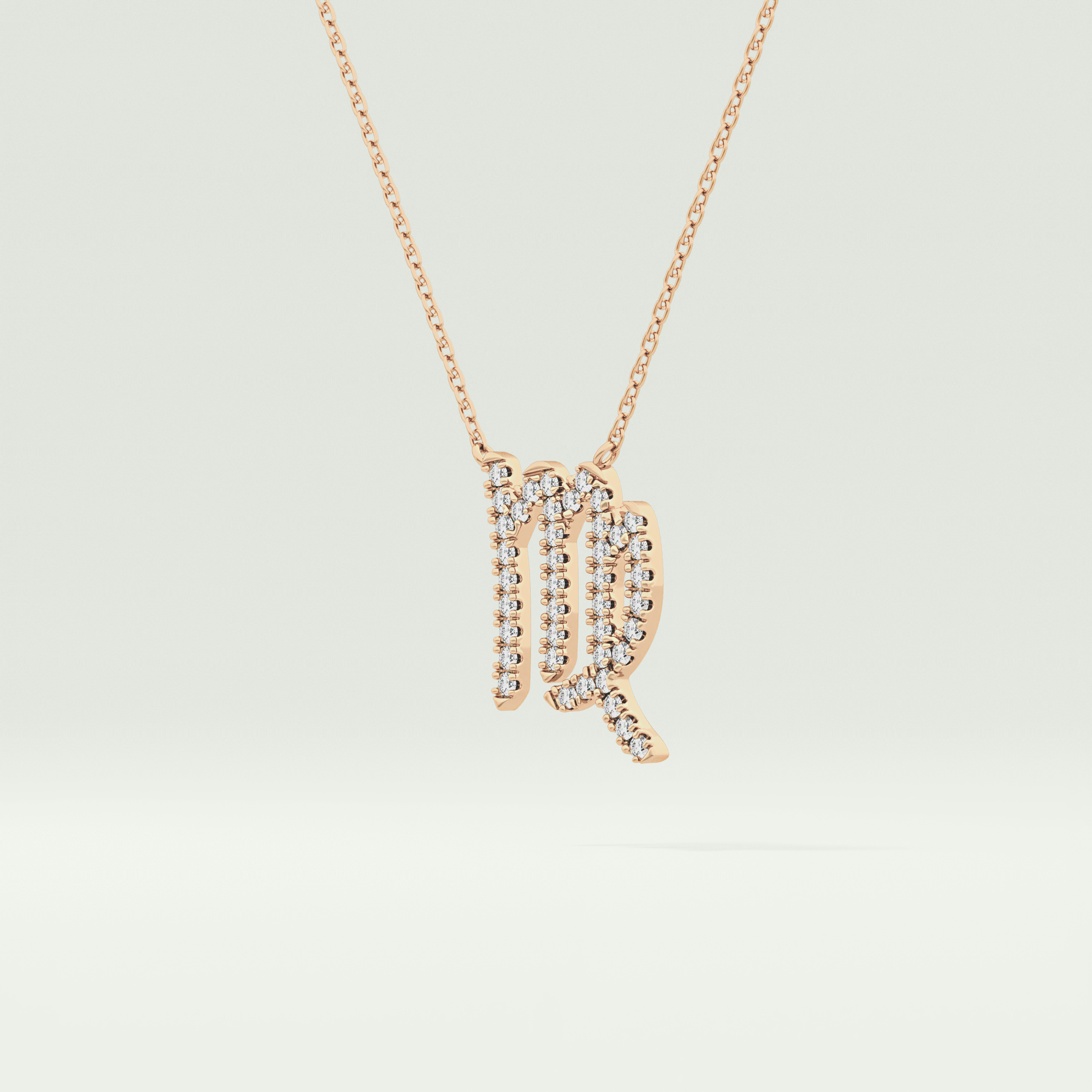 0.204 CT Round Lab-Grown Diamond Virgo Zodiac Necklace 7