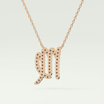 0.204 CT Round Lab-Grown Diamond Virgo Zodiac Necklace 10